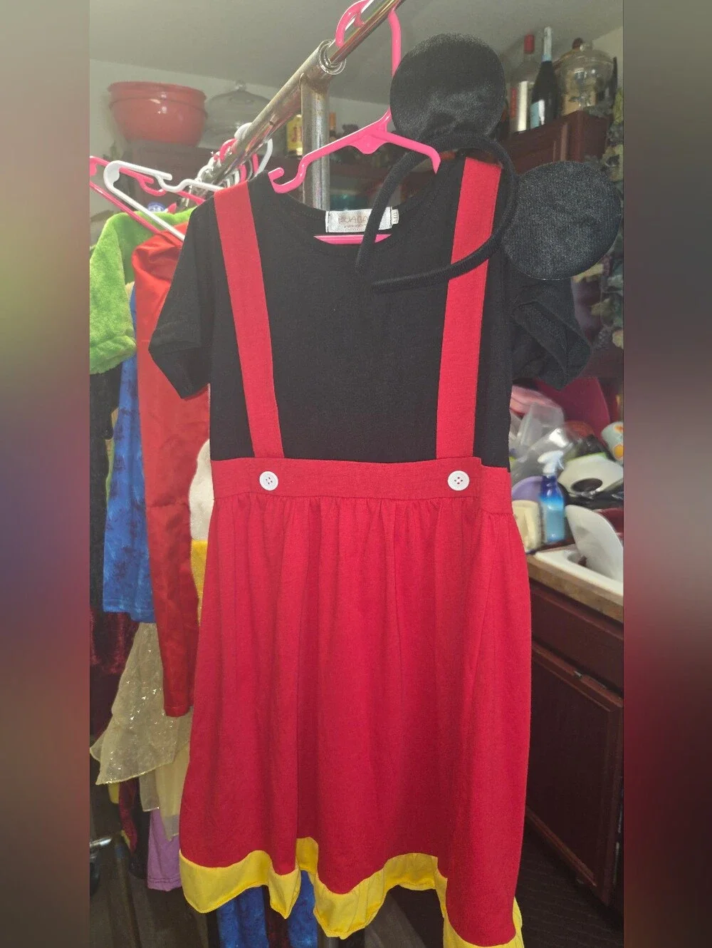 Mickey Mouse Costume With Ears 8/10 Girls